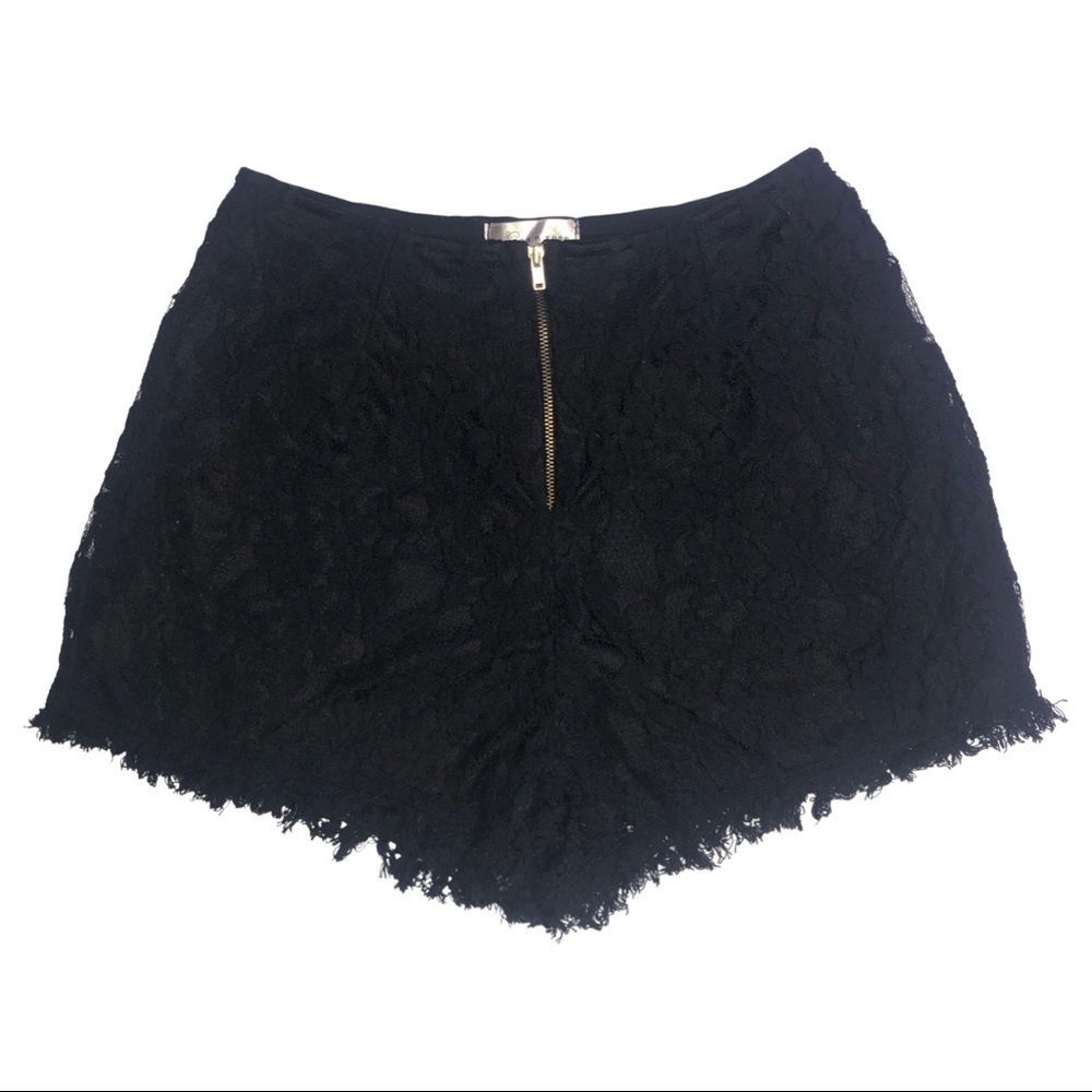 High Waisted Black Lace Shorts
